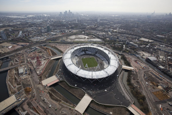 Aerial view of the Olympic Stadium Aerial view of the Olympic Stadium